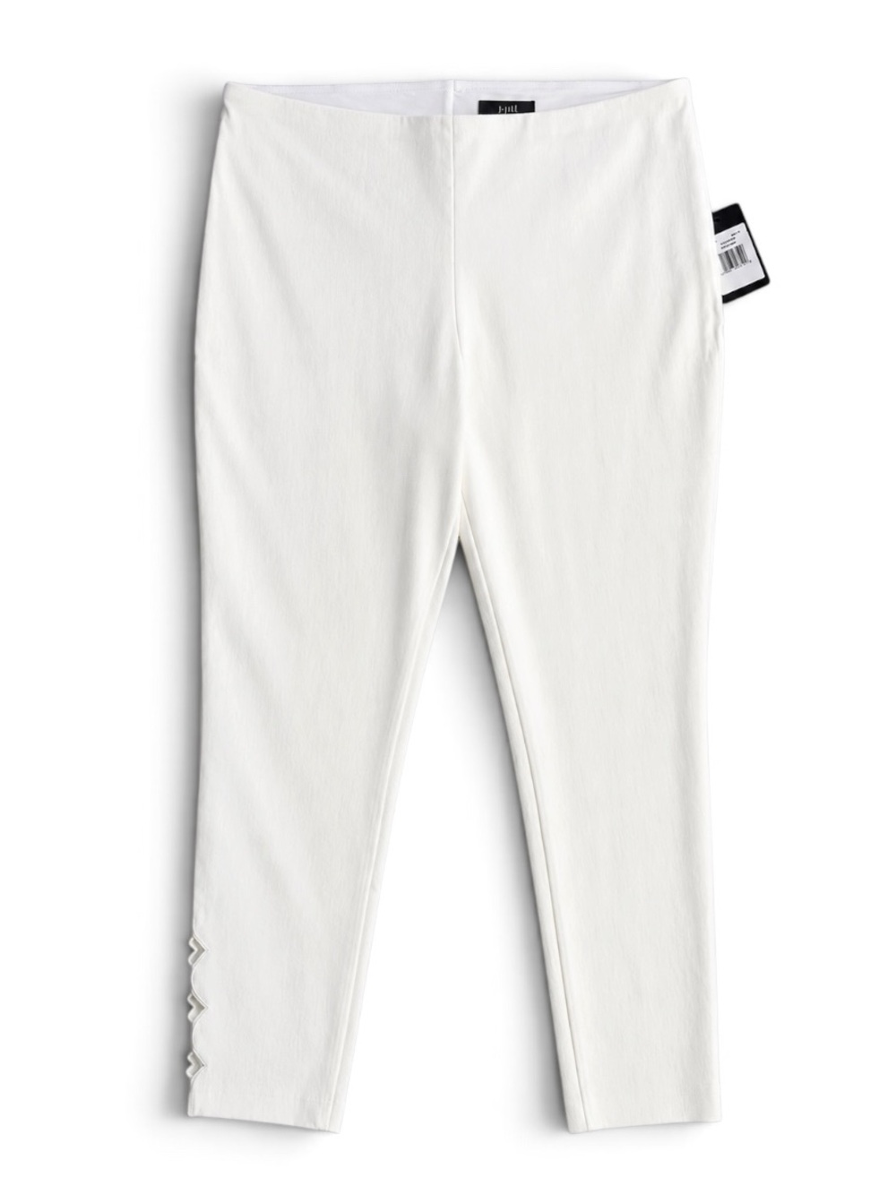 Lyssé White Denim Jeggings Embroidered Cutout Ankle Pants Size XL